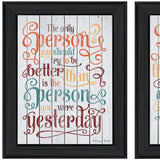 Set Of Two The Only Person Black Framed Print Wall Art - Homeroots - Flyclothing LLC