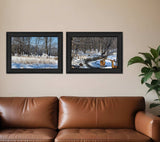 Set Of Two Great Outdoors Nature or Winter Forest 3 Black Framed Print Wall Art - Homeroots - Flyclothing LLC