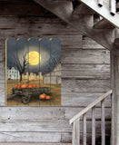 Harvest Moon Pumpkins Unframed Picket Fence Wall Art - Homeroots - Flyclothing LLC