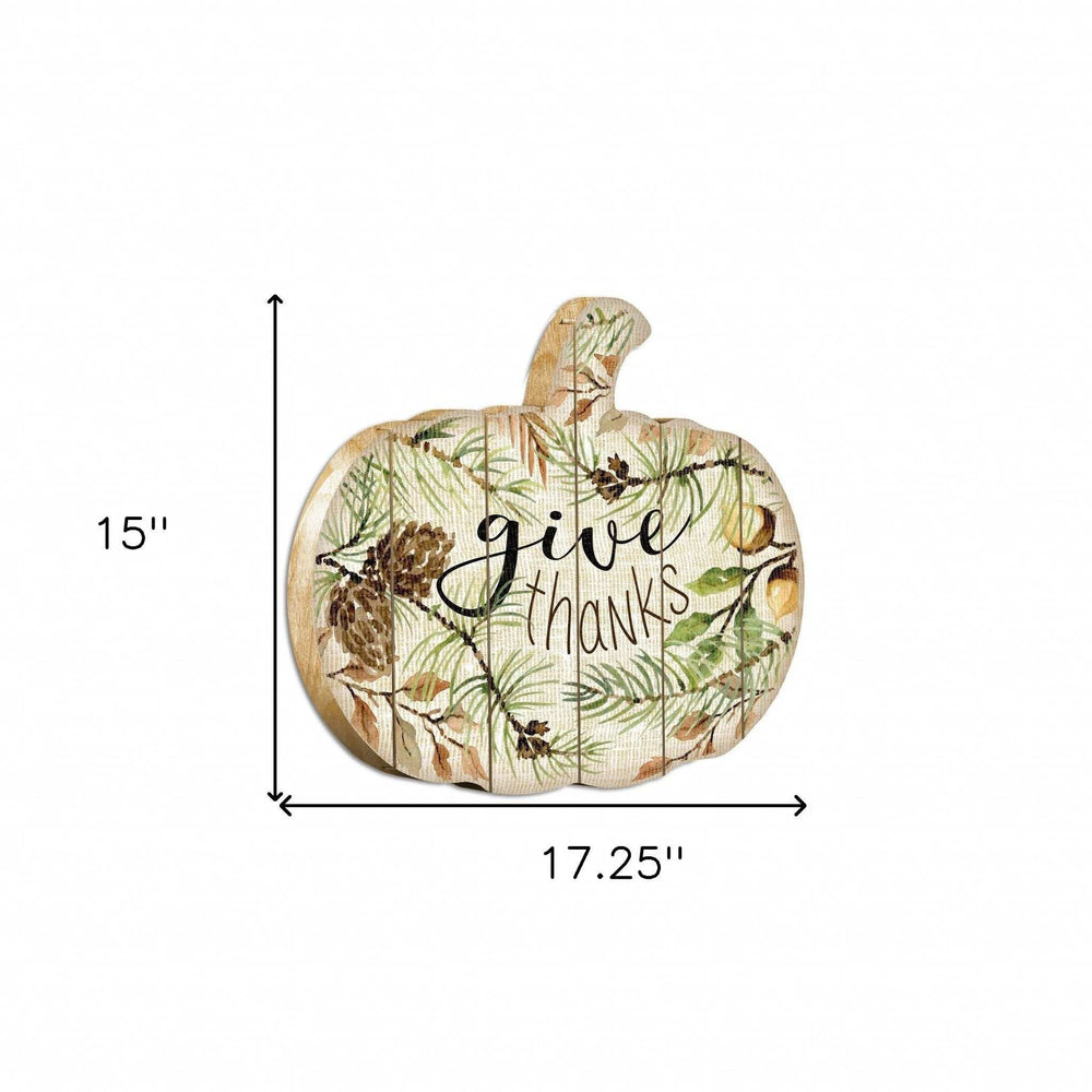 Give Thanks 1 Unframed Print Wall Art - Homeroots - Flyclothing LLC