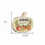 Welcome Pumpkin Wood Plank Wall Art - Homeroots - Flyclothing LLC