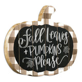Fall Leaves and Pumpkins Please Unframed Print Wall Art - Homeroots - Flyclothing LLC