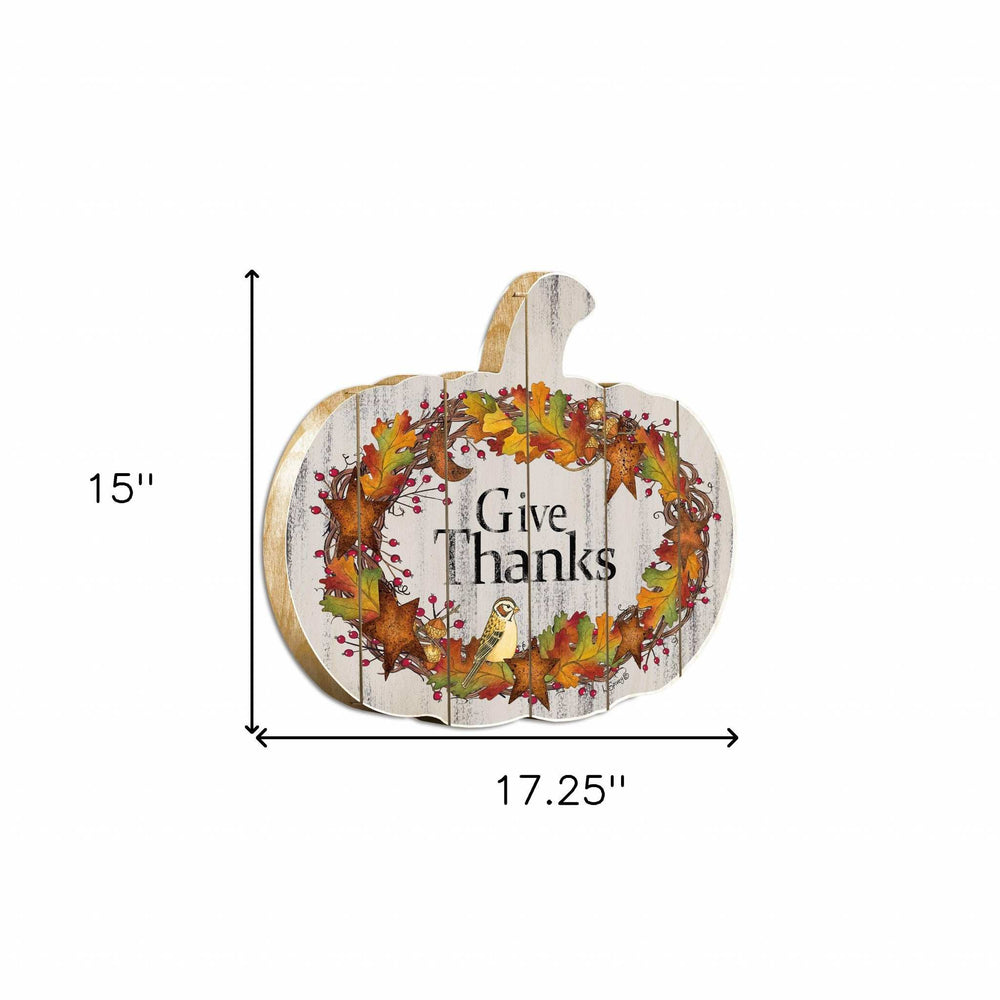 Give Thanks 3 Unframed Print Wall Art - Homeroots - Flyclothing LLC