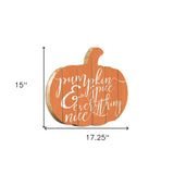 Orange and White Pumpkin Spice and Everything Nice Pumpkin Shaped Wall Art - Homeroots - Flyclothing LLC