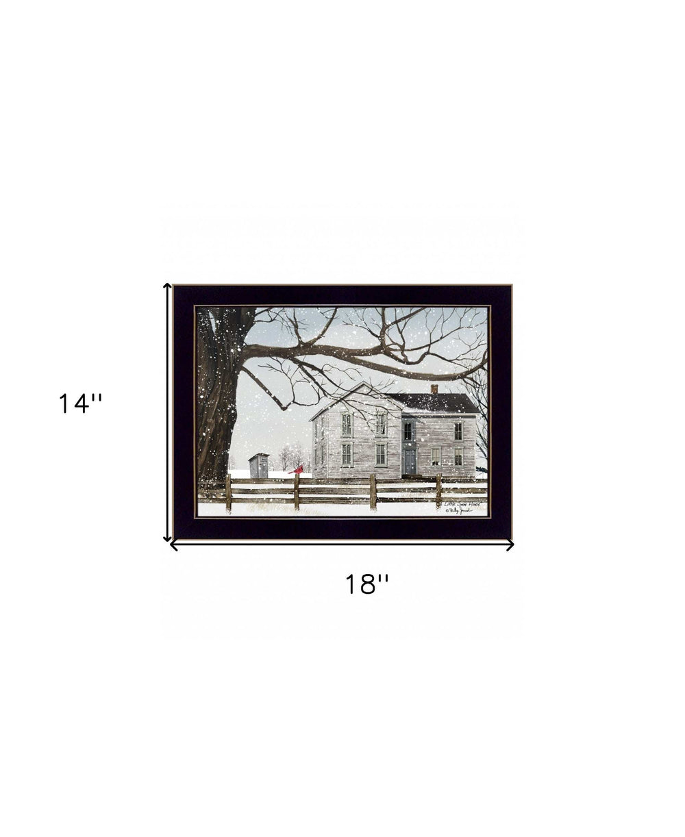 A Little Snow House 1 Black Framed Print Wall Art - Homeroots - Flyclothing LLC