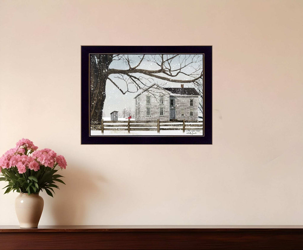 A Little Snow House 1 Black Framed Print Wall Art - Homeroots - Flyclothing LLC