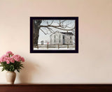 A Little Snow House 1 Black Framed Print Wall Art - Homeroots - Flyclothing LLC