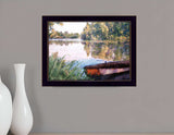 Rowboat Pond Landscape 1 Black Framed Print Wall Art - Homeroots - Flyclothing LLC