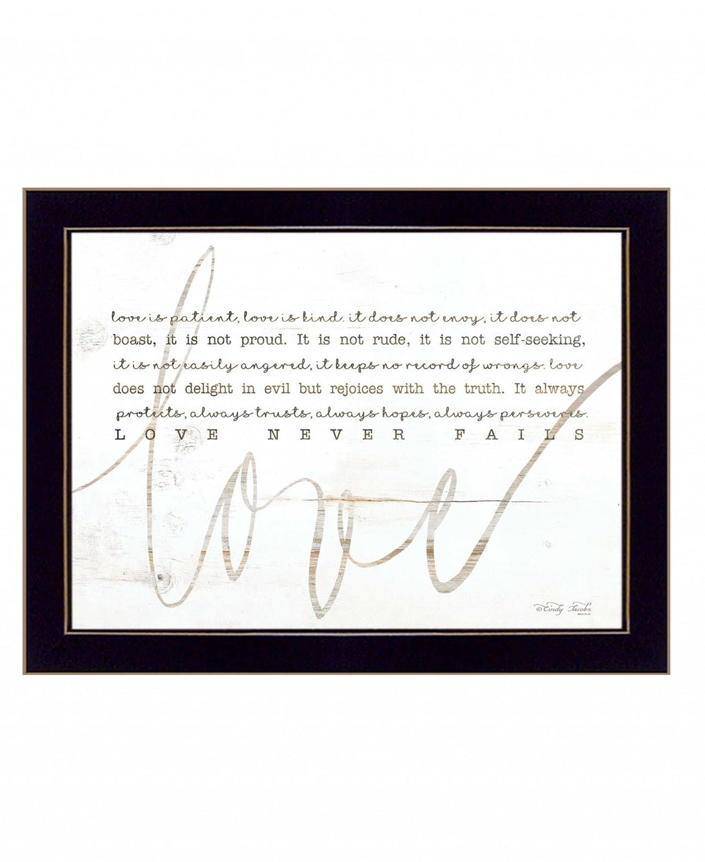 Love Never Fails 1 Black Framed Print Wall Art - Homeroots - Flyclothing LLC