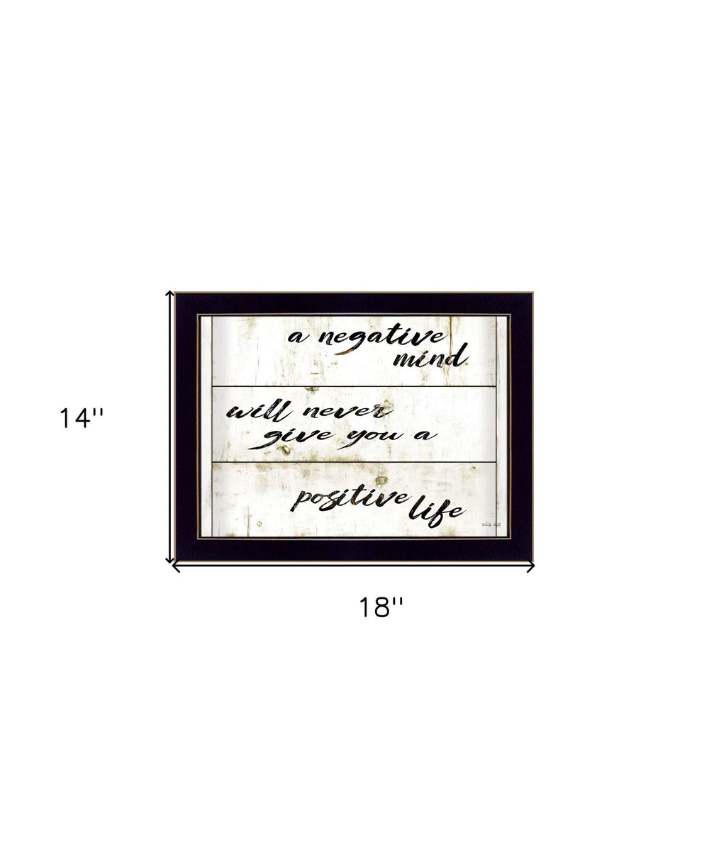 Positive Life Black Framed Print Wall Art - Homeroots - Flyclothing LLC