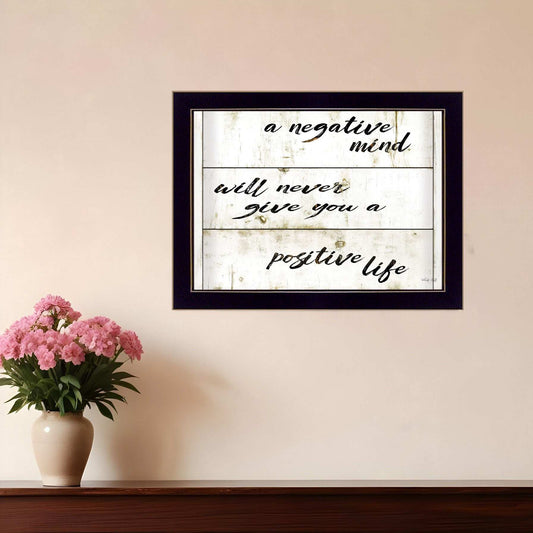 Positive Life Black Framed Print Wall Art - Homeroots - Flyclothing LLC