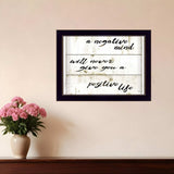 Positive Life Black Framed Print Wall Art - Homeroots - Flyclothing LLC
