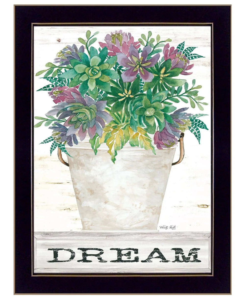 Dream Succulents 1 Black Framed Print Wall Art - Homeroots - Flyclothing LLC