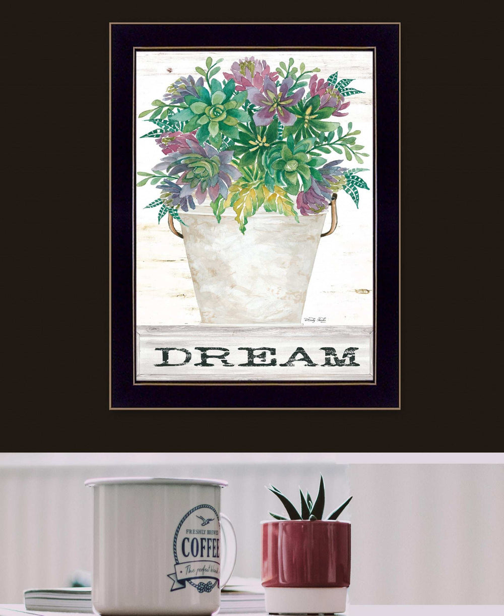 Dream Succulents 1 Black Framed Print Wall Art - Homeroots - Flyclothing LLC