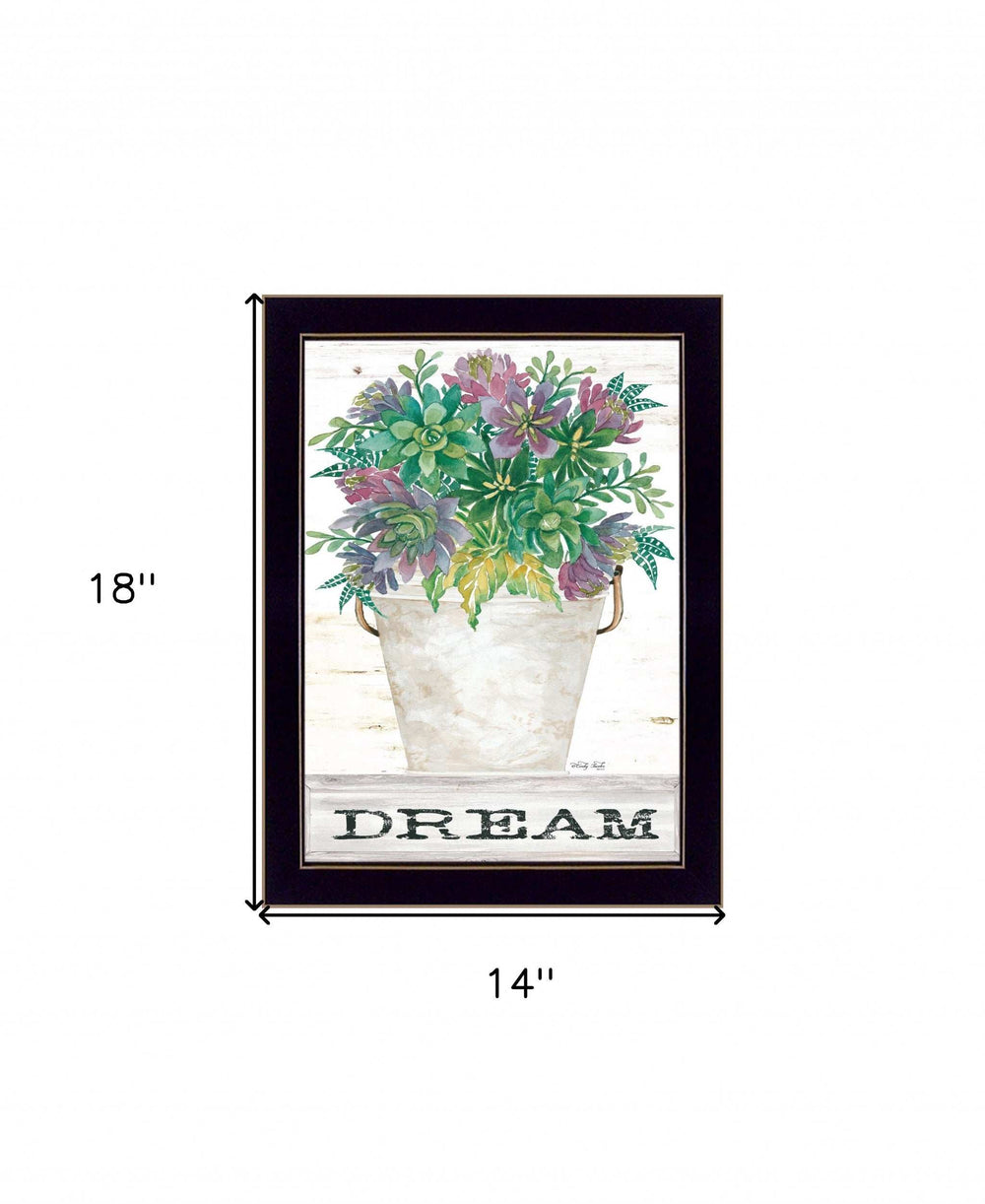 Dream Succulents 1 Black Framed Print Wall Art - Homeroots - Flyclothing LLC