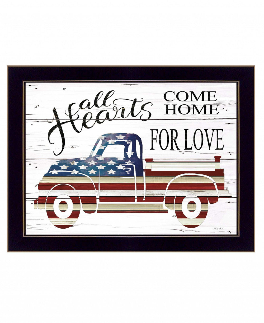 All Hearts Come Home for Love Truck 1 Black Framed Print Wall Art - Homeroots - Flyclothing LLC