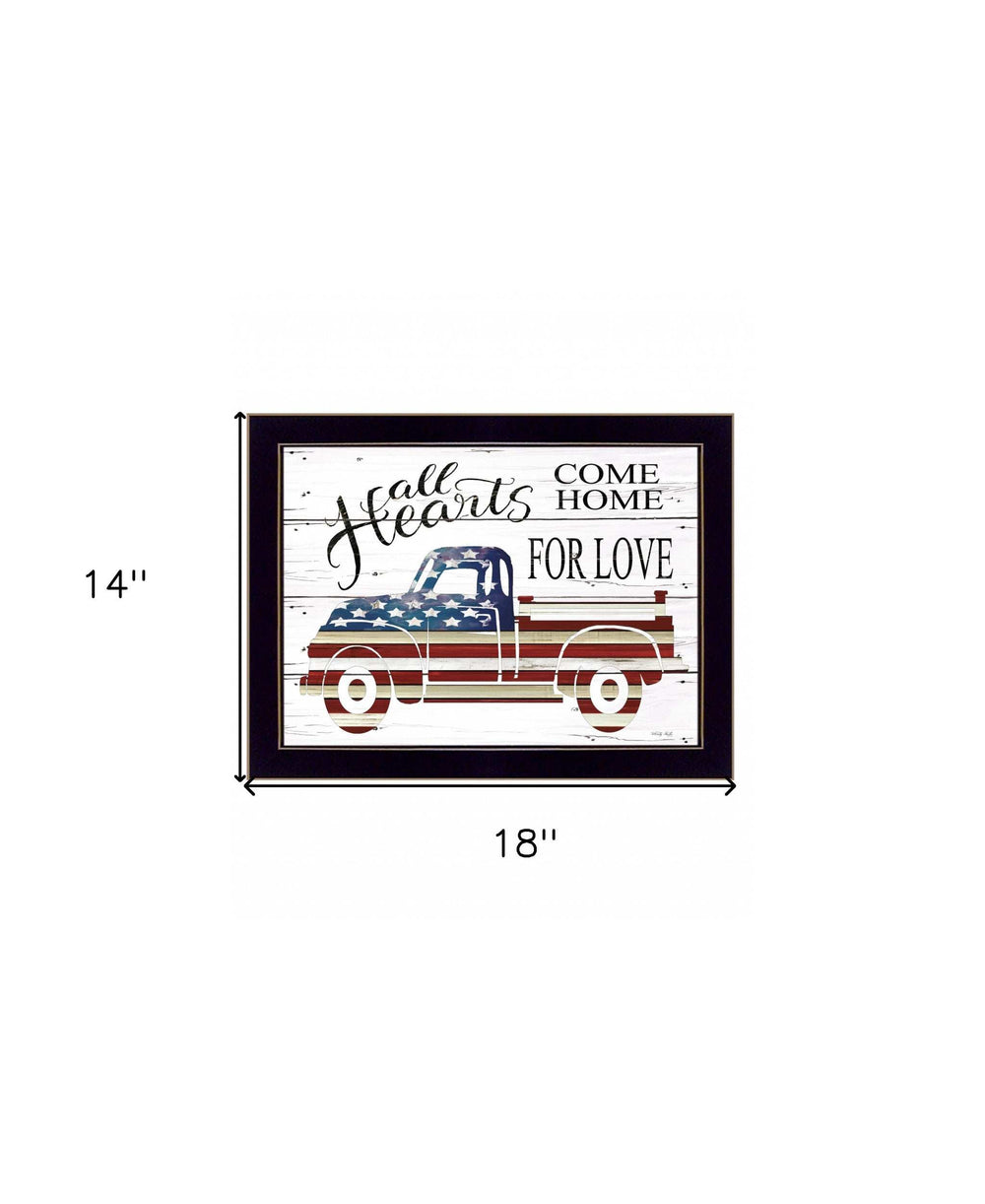 All Hearts Come Home for Love Truck 1 Black Framed Print Wall Art - Homeroots - Flyclothing LLC