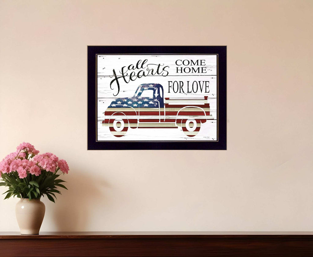 All Hearts Come Home for Love Truck 1 Black Framed Print Wall Art - Homeroots - Flyclothing LLC