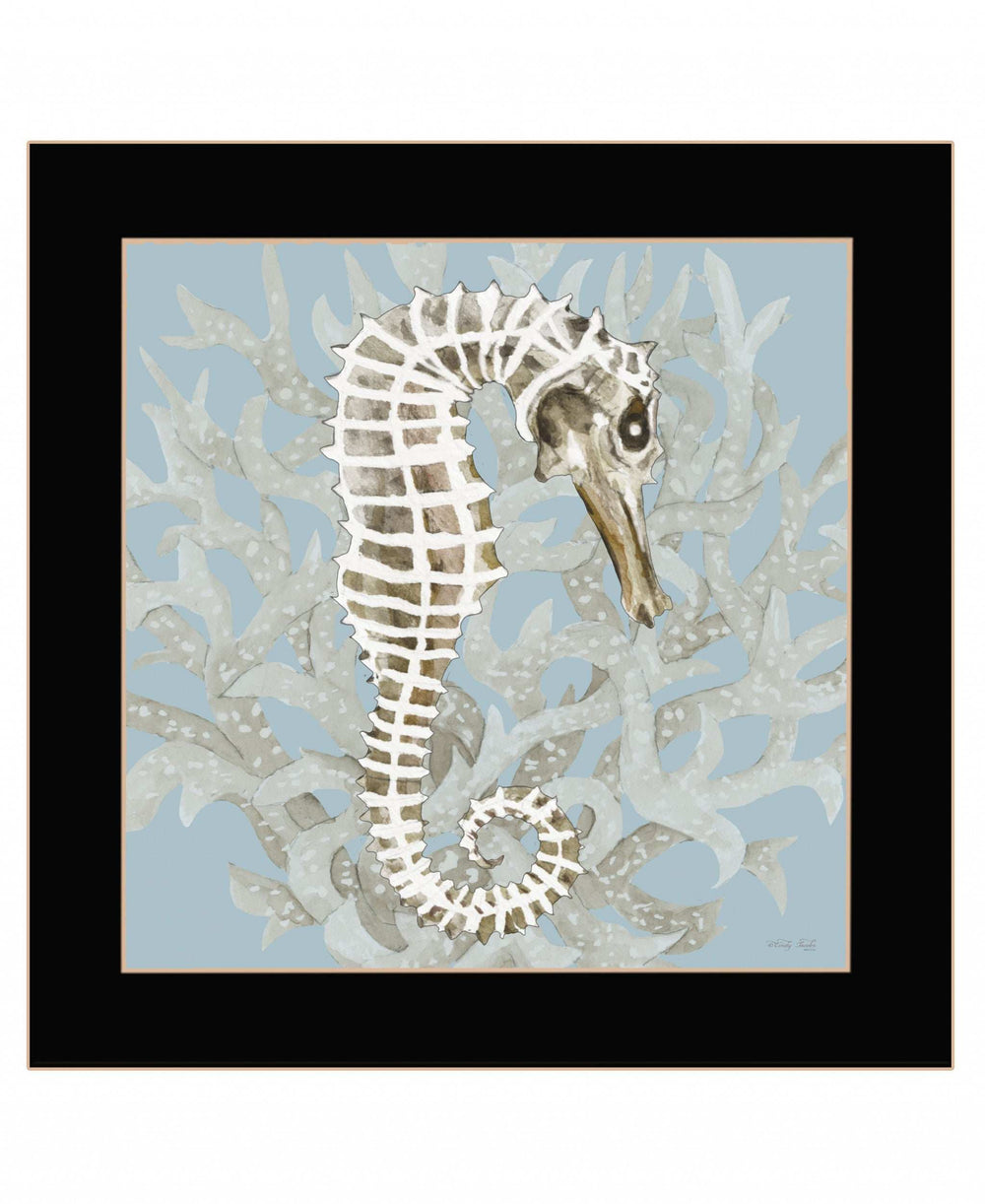 Coral Seahorse I 1 Black Framed Print Wall Art - Homeroots - Flyclothing LLC