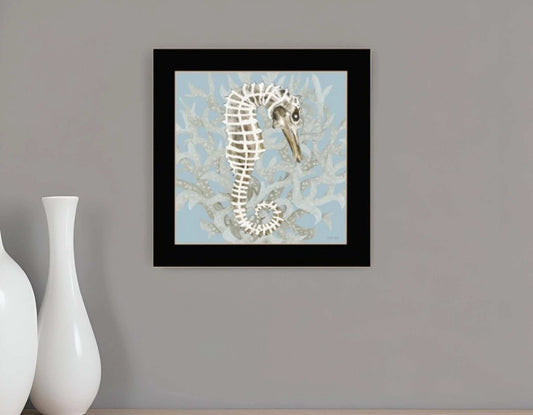 Coral Seahorse I 1 Black Framed Print Wall Art - Homeroots - Flyclothing LLC