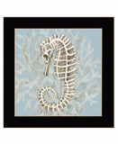 Seahorse and Coral Black Framed Print Wall Art - Homeroots - Flyclothing LLC