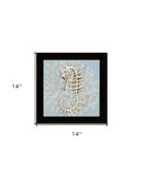 Seahorse and Coral Black Framed Print Wall Art - Homeroots - Flyclothing LLC