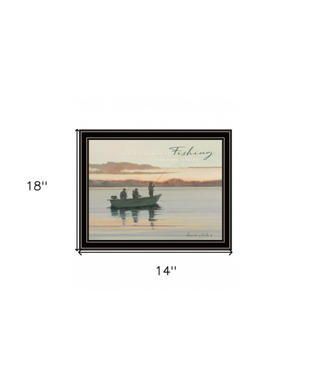 Fishing 1 Black Framed Print Wall Art - Homeroots - Flyclothing LLC