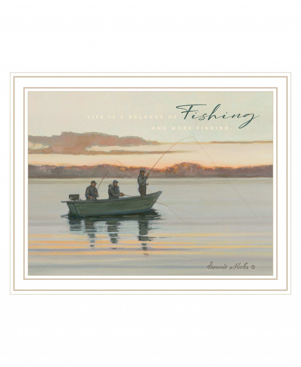 Fishing 2 White Framed Print Wall Art - Homeroots - Flyclothing LLC
