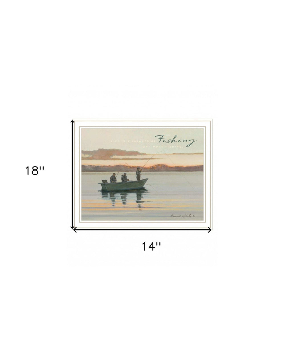 Fishing 2 White Framed Print Wall Art - Homeroots - Flyclothing LLC