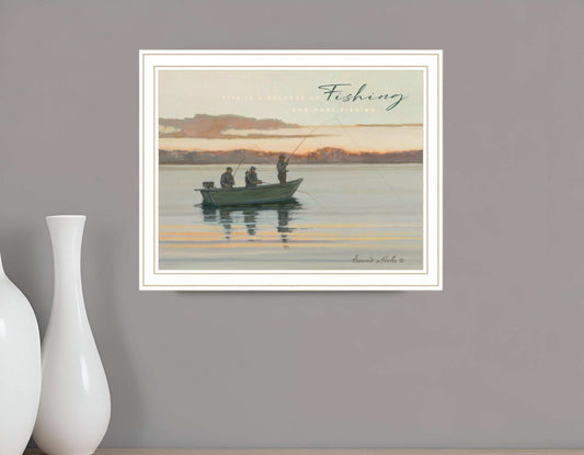 Fishing 2 White Framed Print Wall Art - Homeroots - Flyclothing LLC