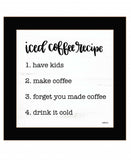 Iced Coffee Recipe 1 Black Framed Print Wall Art - Homeroots - Flyclothing LLC