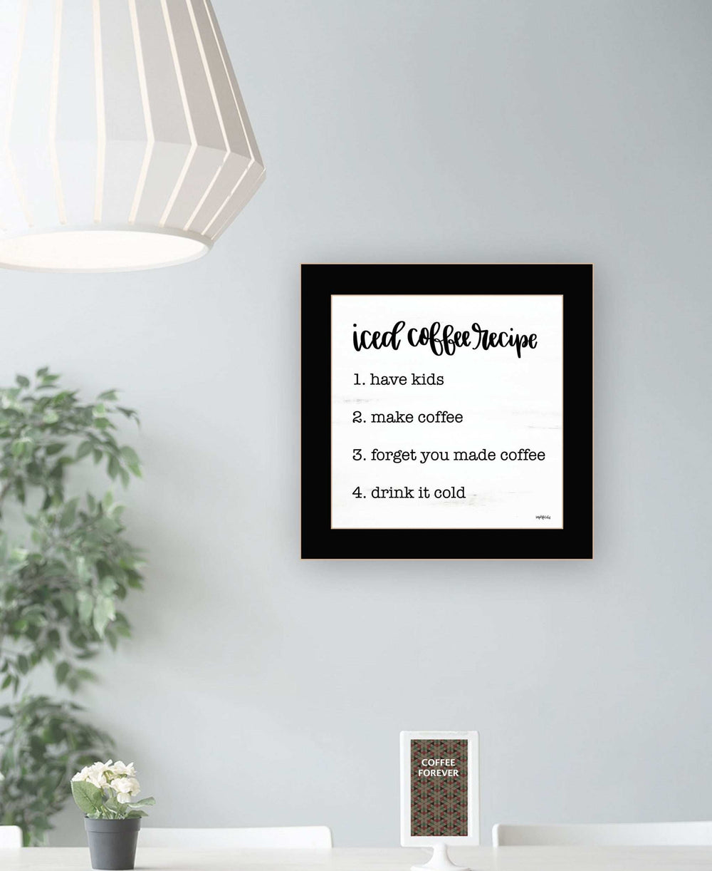 Iced Coffee Recipe 1 Black Framed Print Wall Art - Homeroots - Flyclothing LLC