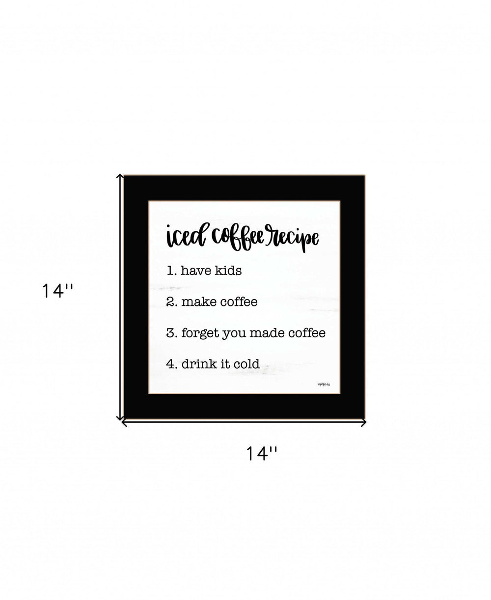 Iced Coffee Recipe 1 Black Framed Print Wall Art - Homeroots - Flyclothing LLC