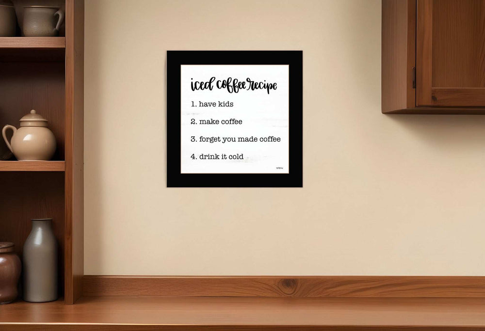 Iced Coffee Recipe 1 Black Framed Print Wall Art - Homeroots - Flyclothing LLC