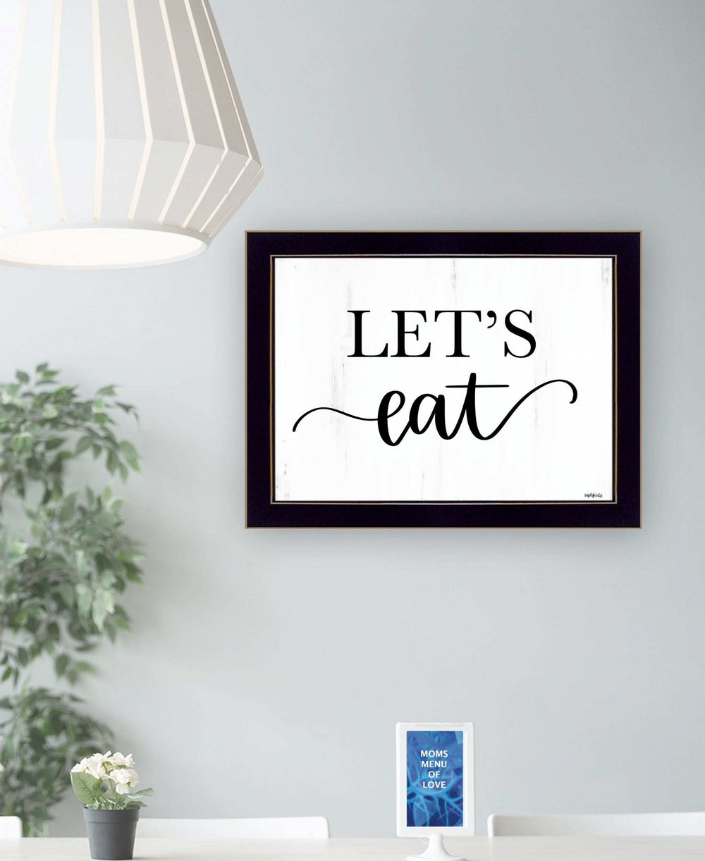 Lets Eat 1 Black Framed Print Kitchen Wall Art - Homeroots - Flyclothing LLC
