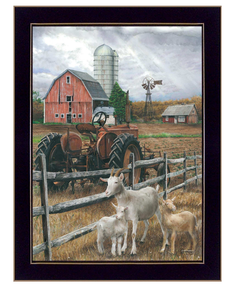 The Old Tractor 1 Black Framed Print Wall Art - Homeroots - Flyclothing LLC