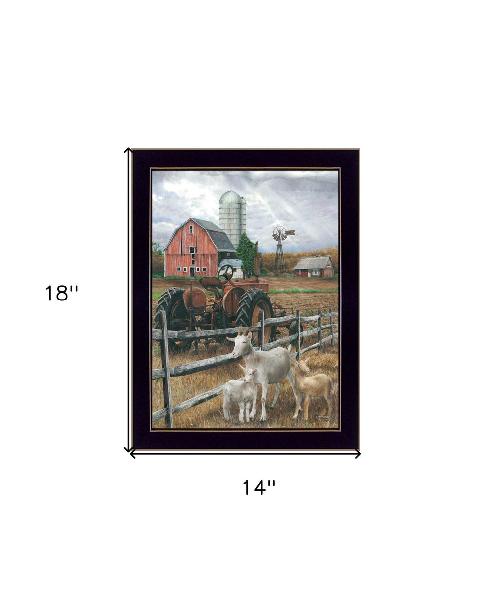 The Old Tractor 1 Black Framed Print Wall Art - Homeroots - Flyclothing LLC