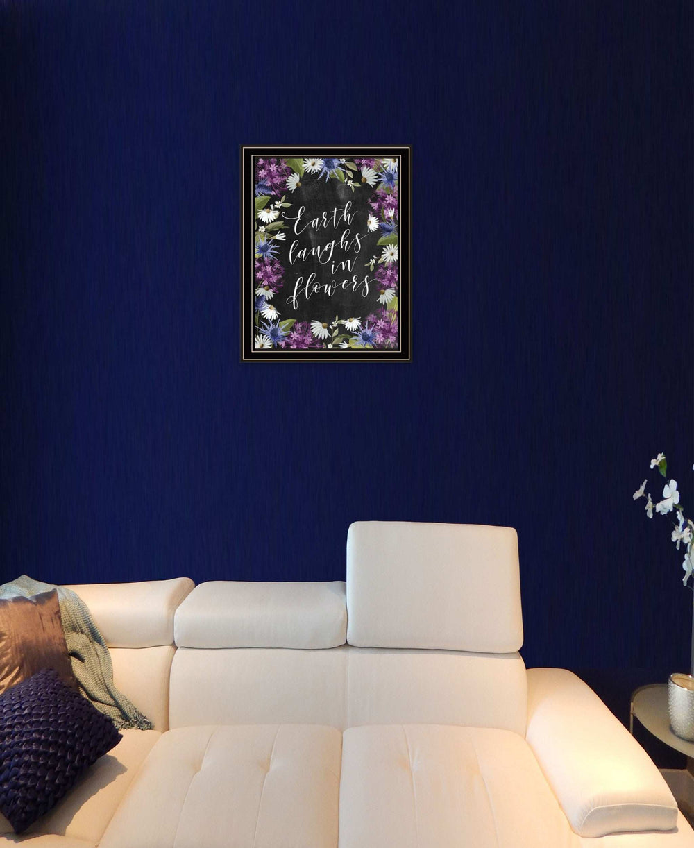 Earth Laughs in Flowers 1 Black Framed Print Wall Art - Homeroots - Flyclothing LLC