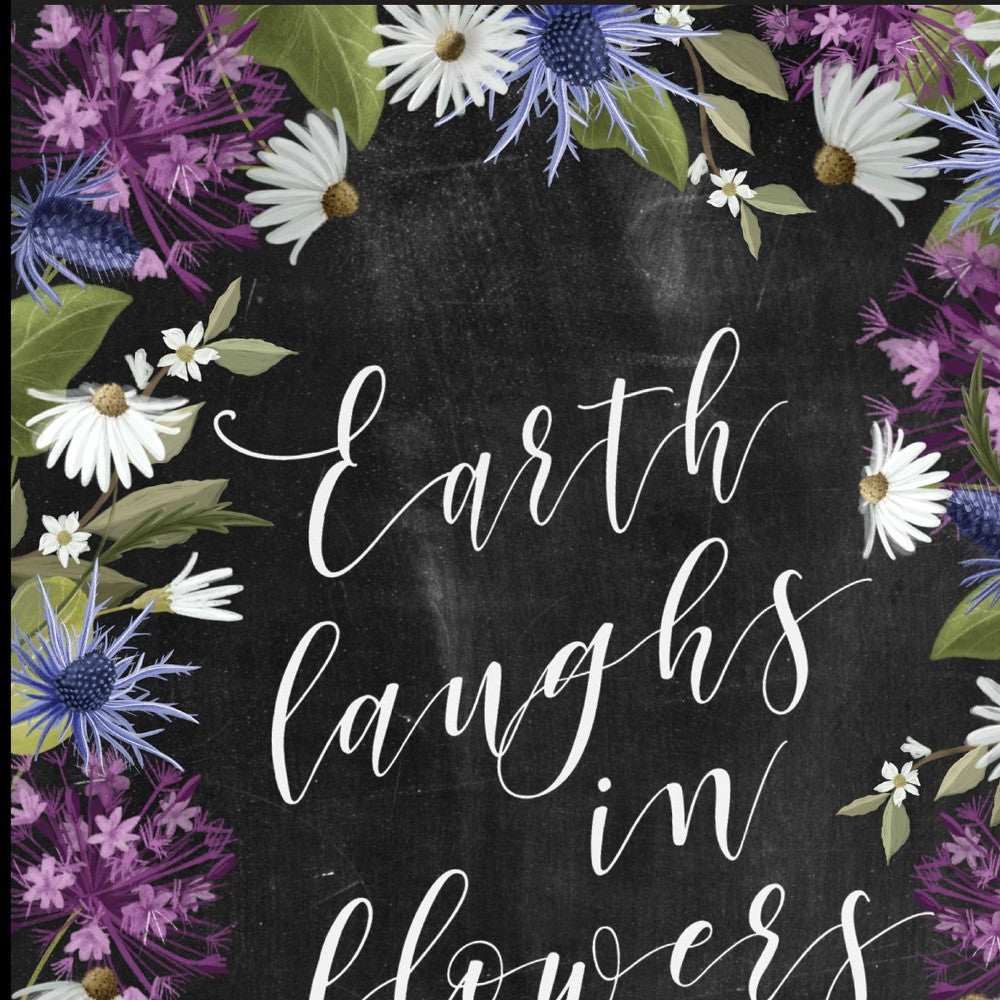 Earth Laughs in Flowers 1 Black Framed Print Wall Art - Homeroots - Flyclothing LLC
