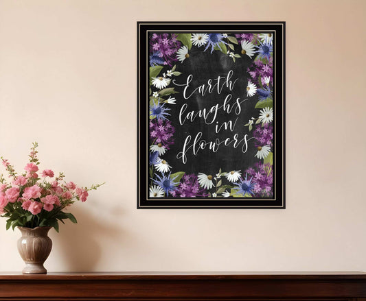 Earth Laughs in Flowers 1 Black Framed Print Wall Art - Homeroots - Flyclothing LLC