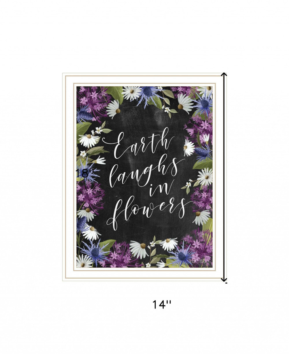 Earth Laughs in Flowers 2 White Framed Print Wall Art - Homeroots - Flyclothing LLC