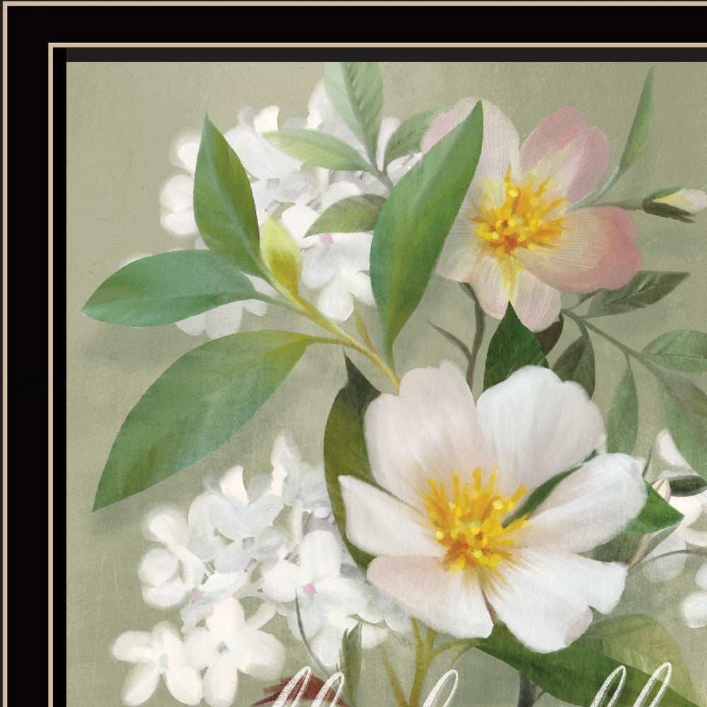 Walk Humbly Floral 1 Black Framed Print Wall Art - Homeroots - Flyclothing LLC