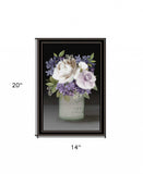 Lilac Mason Jar Floral 1 Black Framed Print Wall Art - Homeroots - Flyclothing LLC