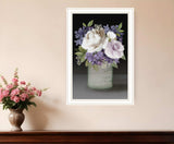 Lilac Mason Jar Floral 2 White Framed Print Wall Art - Homeroots - Flyclothing LLC