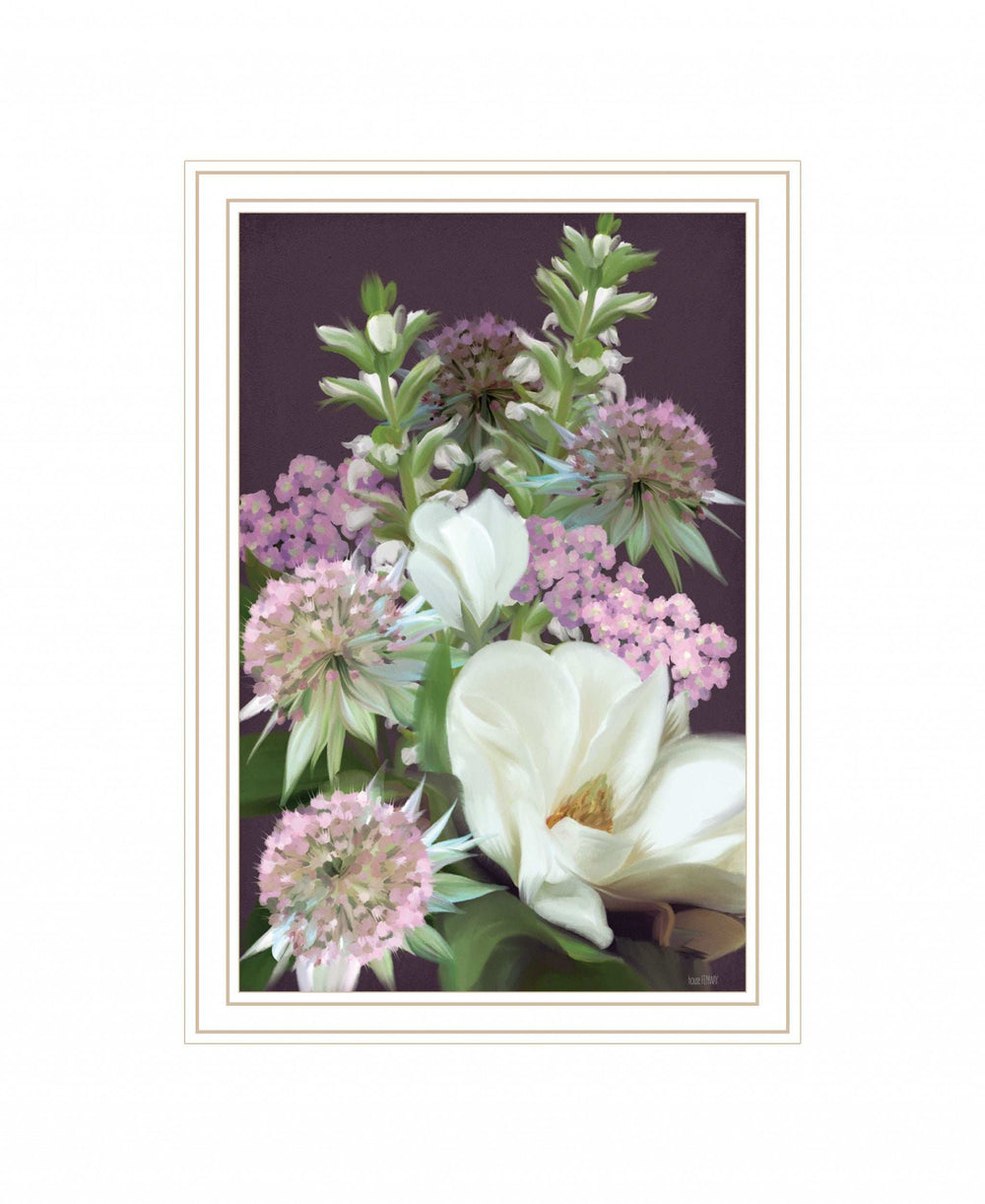 Wild For Plum Bouquet 1 White Framed Print Wall Art - Homeroots - Flyclothing LLC