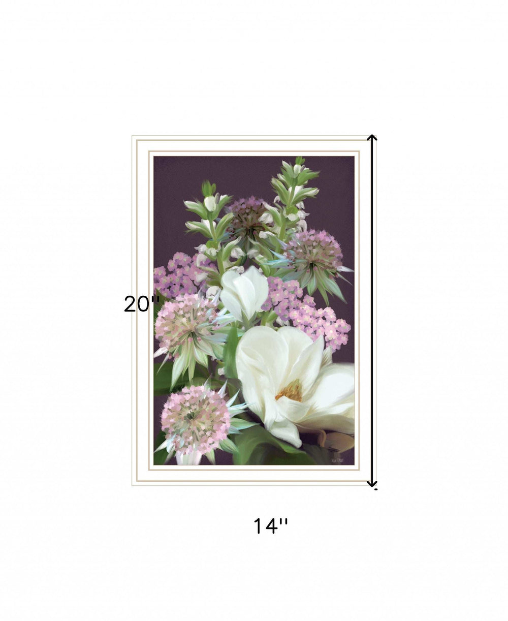 Wild For Plum Bouquet 1 White Framed Print Wall Art - Homeroots - Flyclothing LLC
