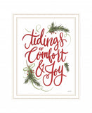 Tidings of Comfort and Joy 1 White Framed Print Wall Art - Homeroots - Flyclothing LLC