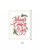 Tidings of Comfort and Joy 1 White Framed Print Wall Art - Homeroots - Flyclothing LLC