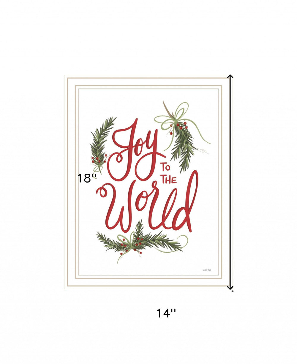 Joy to the World 1 White Framed Print Wall Art - Homeroots - Flyclothing LLC