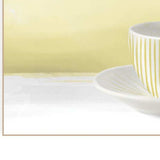Stack of Tea CupsYellow White Framed Print Kitchen Wall Art - Homeroots - Flyclothing LLC